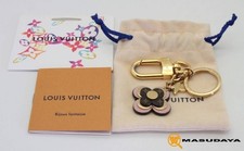 Louis Vuitton Porte Cle LV Monogram Flower Key Ring Keychain Charm M63085 Used
