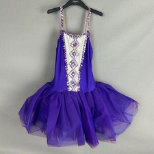 Purple Ballet Leotard Adult Small Tutu Skirt Rhinestone Stage Dance Costume