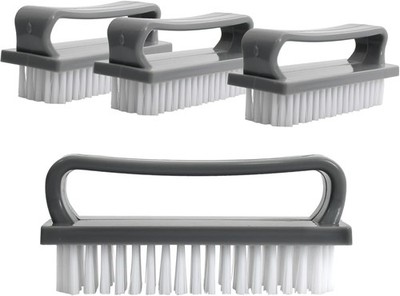 4 Stück Nagelscheuerbürste grau 9,5 x 3,8 cm Mehrzweckreinigung