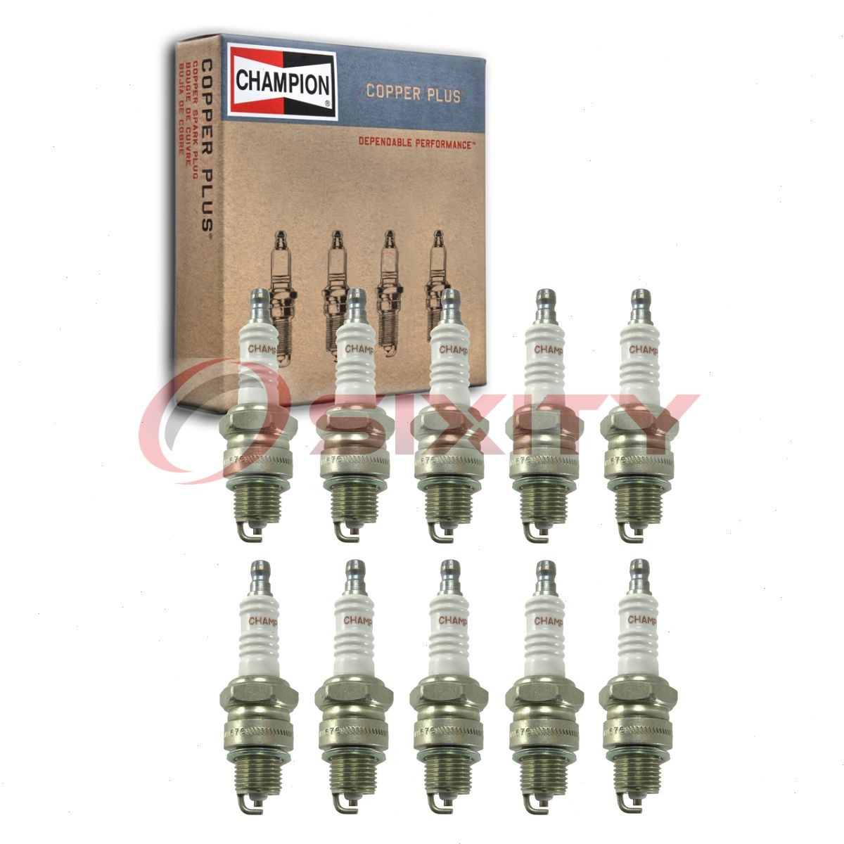 10 pc Champion Copper Plus 327 Spark Plugs for W22FPRU RL87YC BPR6HSA so