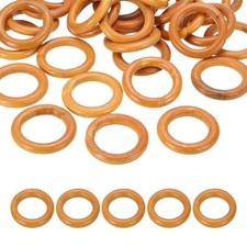 50mm Natural Wooden Rings, 30 Pack Wood Ring Round Linking Rings, Light Brown