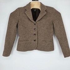Lauren Ralph Lauren Wool Herringbone Blazer Women 10 Jacket Business Career