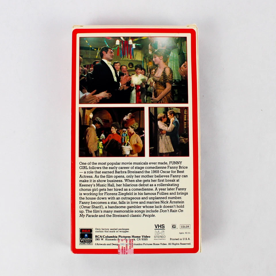 Funny Girl 1985 RCA Columbia Pictures VHS 1968 Musical Comedy Film Foto 2 de 4