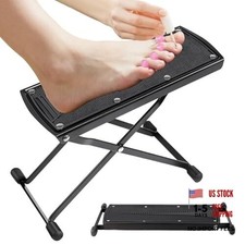 Pedicure Foot Rest, 6 Heights Adjustable Foot Stool, Metal Foldable Non Black