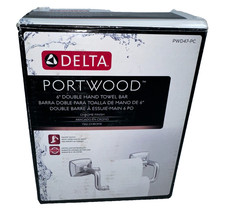 Delta Portwood 6 in. Wall Mount Double Hand Towel Bar Bath Hardware Chrome