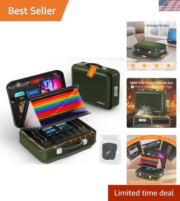 Portable 5200°F Fireproof Document Safe Box - Stylish Storage for Travel & Home