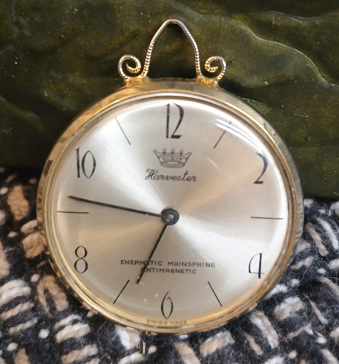 クリストフル ヴィンテージ デスク時計 置き時計 保管品 SwissMADE Harvester Pocket Watch Swiss Made Diamond Tooled Vintage Parts