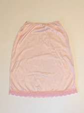 Vintage Blush Pink Nylon Half Slip Lace Hem Petticoat Size Small Hong Kong