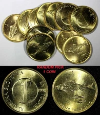 Slovenia 1998 1 Tolar Trout with two smaller UNC-BU KM# 4 RANDOM PICK (1 Coin)