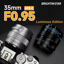 Brightin Star 35mm F0.95 APS-C Fixed Focus Lens for Canon Nikon Sony Fuji M4/3