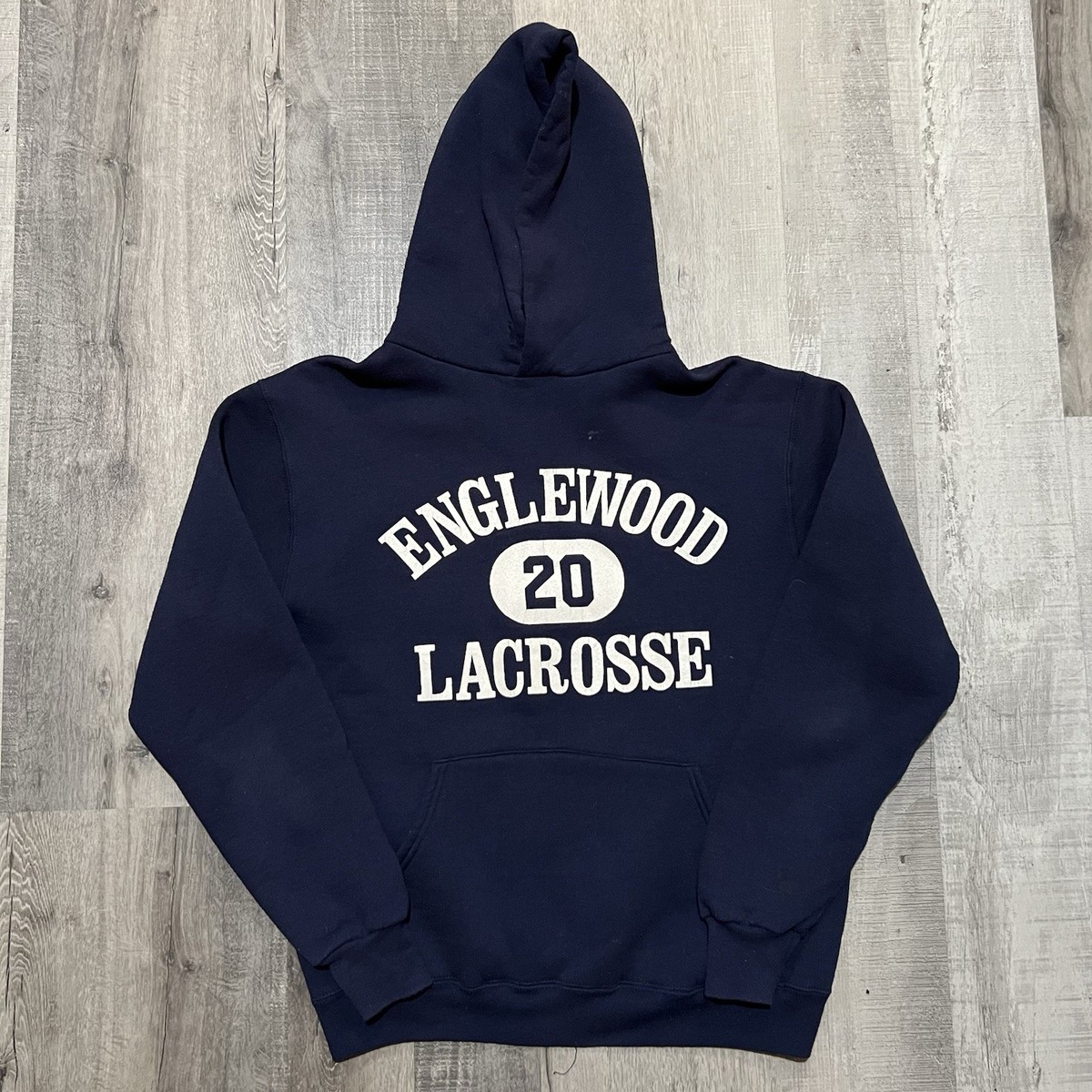 VTG 1980s Russell Athletic Hoodie Lakewood Lacrosse Blue Colorado Varsity  USA M