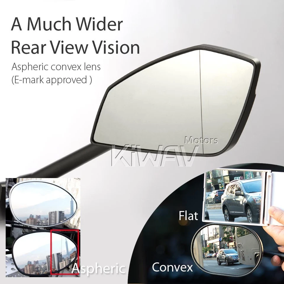 Mirrors CleaverII black robust convex aspheric fits Triumph Buell - Imagem 4 de 4