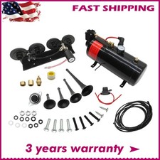 Train Horn Kit 1g Air Tank 150psi 4 Trumpets For Truck Car Pickup Loud System
