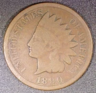 1890 Indian Head Cent Penny 1c Brown Copper Circulated Condition 136 Years Old