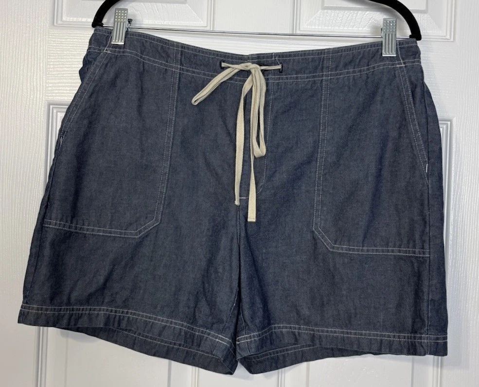 Short Dockers Light Blue à Rayures - Taille Femme 22W - Occasion En Très Bon état - Style Khaki Décontracté