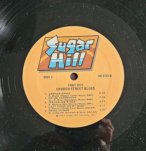 Tony Rice, Church Street Blues; 11 Track LP with Cut Corner - Picture 4 of 4