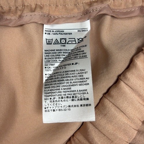 Banana Republic Satin High Rise Elastic Waist Relaxed Wide Leg Pants Tan XXL - Picture 7 of 7