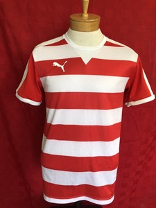 red and white striped soccer jersey