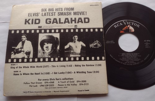 CANADA!!! ELVIS PRESLEY Kid Galahad ORIG 1962 PS RCA EPA-4371 EP 45 OST - Picture 2 of 2