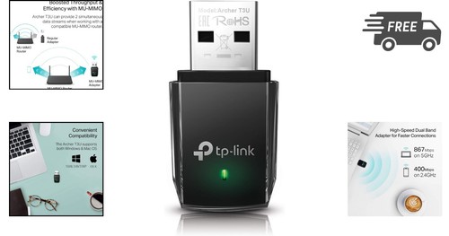 Adaptateur WiFi AC1300 Double Bande USB 3.0 pour PC Portable Bureau MU-MIMO - Photo 2/8