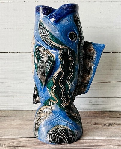 Beautiful Unique Gary Johnson Signed Fish Vase Northwest Studio Art Pottery Wa - Imagen 7 de 9