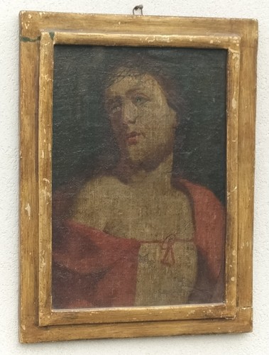Cristo Incoronazione di Spine Ecce Homo Olio su Tela scuola italiana XVII Secolo - Picture 1 of 8