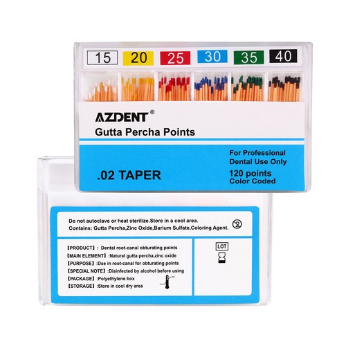 10Packs Dental Gutta Percha Points Root Canal Endodontics GP 0.02 15-40# AZDENT - Picture 3 of 14