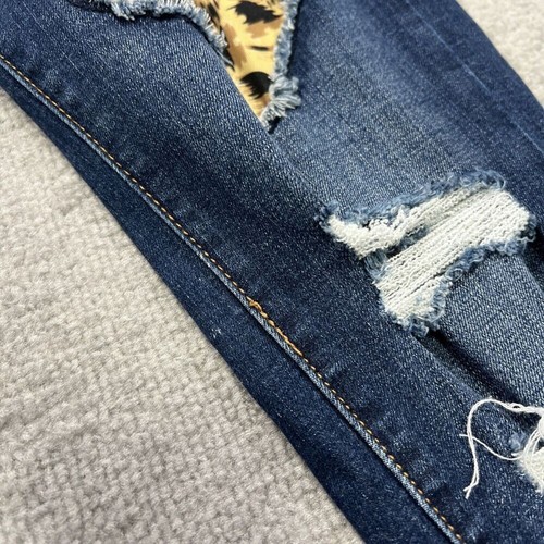 KanCan Jeans Gr. 28 / 9 Leopard Distressed Skinny Dark Wash Denim Stretch - Bild 9 von 12