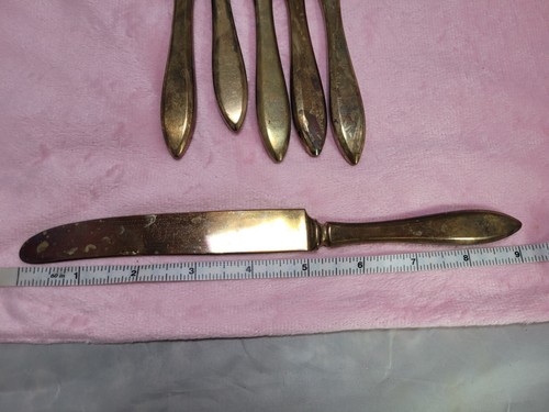 6 Dirigold Dirilyte Goldware Burnish Tuscany Flatware Silverware Knife Knives - Picture 4 of 4