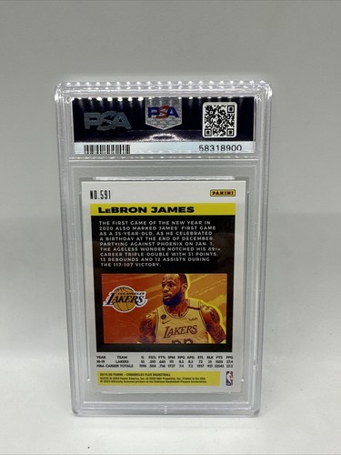 PSA 10 GEM MINT 2019-20 Panini Chronicles Flux LeBron James #591 LA Lakers - Picture 2 of 2