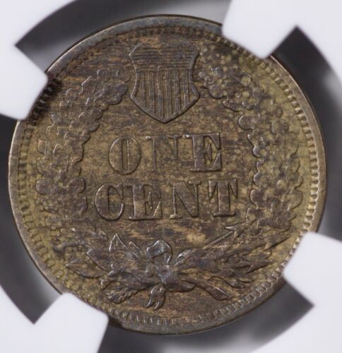 1869 Indian Head 1c Cent NGC XF 40 BN Brown - Picture 3 of 4