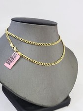 14k Gold Miami Cuban Link Chain Necklace 4mm 22" Lobster Lock 14kt Yellow Gold