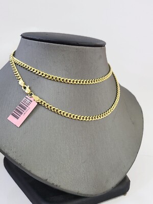 14k Gold Miami Cuban Link Chain Necklace 4mm 22'' Lobster Lock 14kt Yellow Gold
