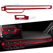 2pcs Red Sport Style Dashboard AC Air Vent Panel Cover For Honda Civic 11th Gen