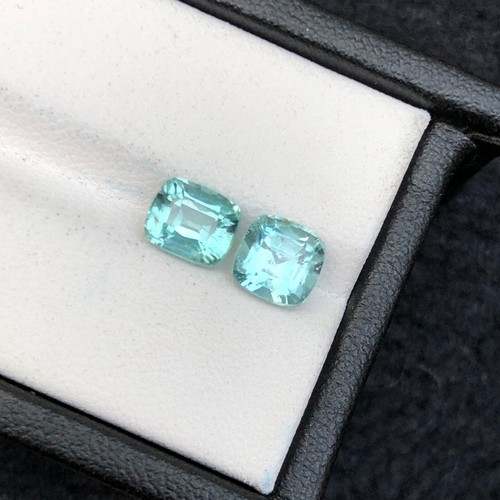 Pietra preziosa sfaccettata taglio cuscino blu acqua tormalina 3,25 carati dall'Afghanistan - Foto 10 di 17
