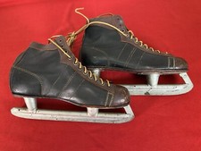 Vintage Men's Ice Hockey Skates Black  brown - Great For Wall Display