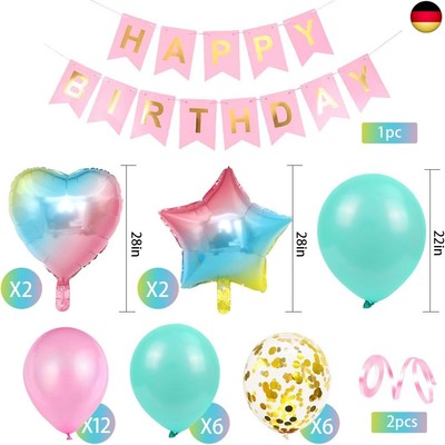 5. Geburtstag Deko Für Mädchen – Rosa Ballon-Set Mit Folienballon & Girlande Für Die Perfekte Party