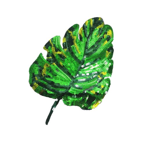 1pcs Glitter Sequin Leaf Shape Applique Sew on Patch DIY Bag Garment Hats Badges - Picture 5 of 8
