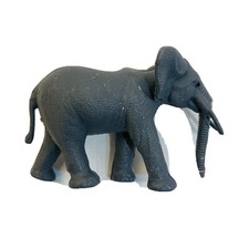 Elephant Realistic Gray color Plastic Toy 3x2 Inches Trunk Down