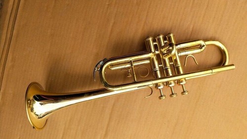 TRUMPET C BRASS Finish Bb flat Trumpet With Free HARD Case+MOUTHPIECE - Picture 7 of 7