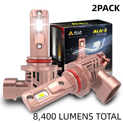 Alla Lighting INTELLIGENT LED 9005 Headlight High Beam Light Bulb Xenon White 2x