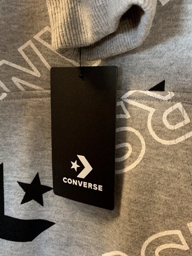 Converse Big Boys Youth Fleece Pullover Gray Hoodie Size~ XL NWT - Picture 4 of 6