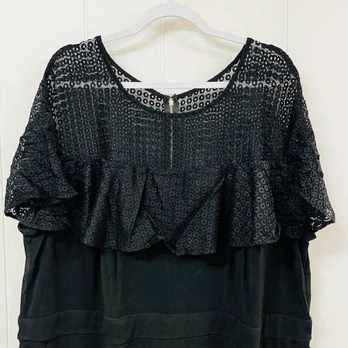 Layne Bryant Dress Womens Size 28 Short Sleeve Semi-Sheer Black - New - Picture 4 of 15