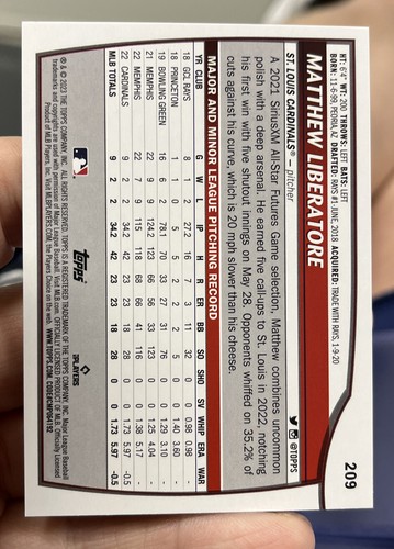 2023 Topps Big League Rainbow Foil Rookie Card of Matthew Liberatore - Cardinals - Picture 2 of 2