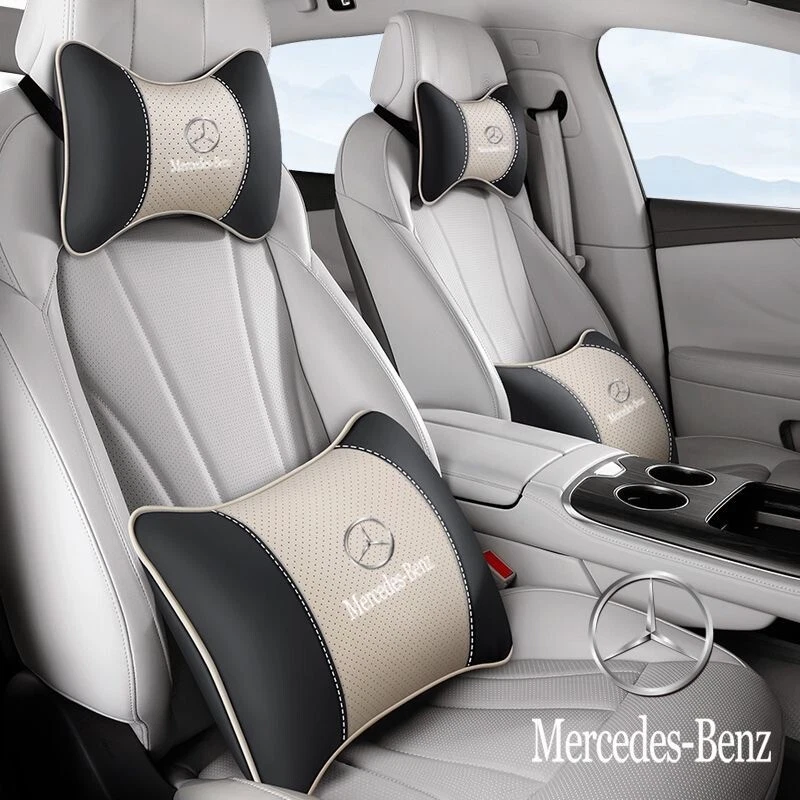 2Pcs Car Seat Headrest Neck Cushion Pillow Neck Supportor For Mercedes-Benz - Image 3 of 4