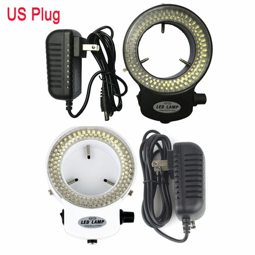 Lampadine LED regolabili 144 microscopio anello luce illuminatore lampada spina USA durevole - Foto 2 di 34