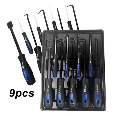 BRAVE TOOLS 9PC Scraper Hook And Pick Tool Set O Ring Seal Gasket Removal & Mini Hook & Pick