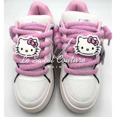 BERSHKA スケートスニーカー Hello Kitty Mania 1452/360 BERSHKA SS24 Hello Kitty Mania white skate trainers sneakers