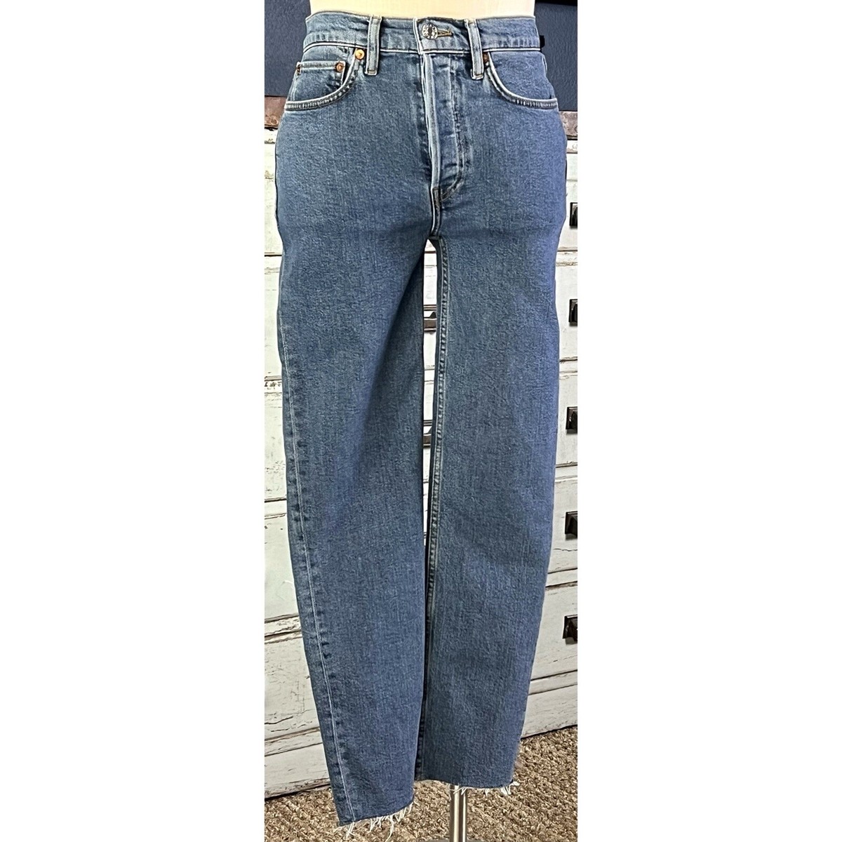 NWT New $265 Re/Done Redone 90's High Rise Ankle Crop Jeans