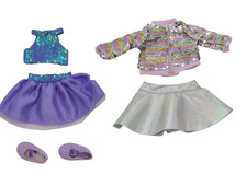 Puppenkleidung Rock Schuhe Jacke Glitzer Party puppe 36-38 cm 2 Sets Outfit SALE